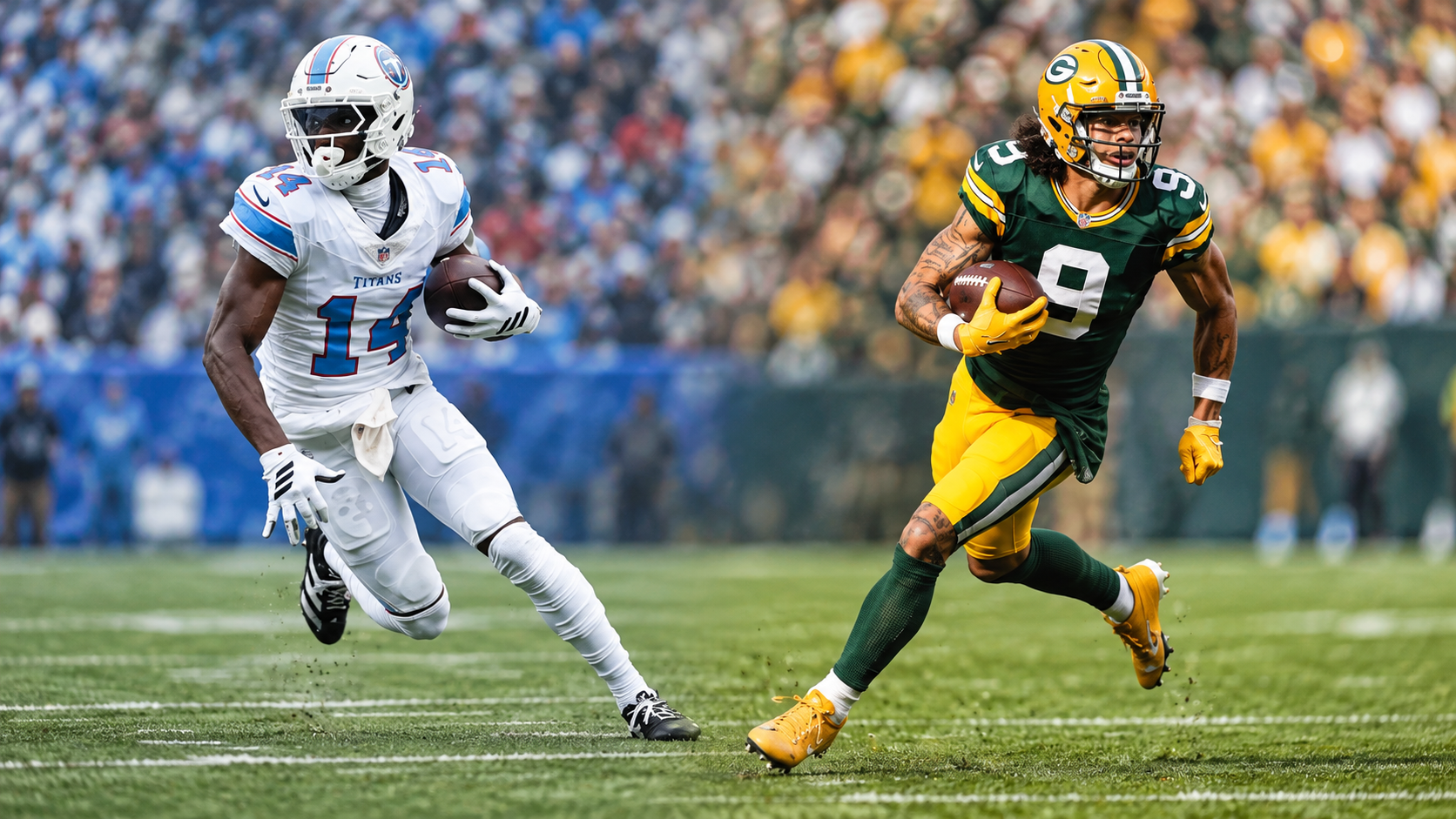 Titans Packers on the run